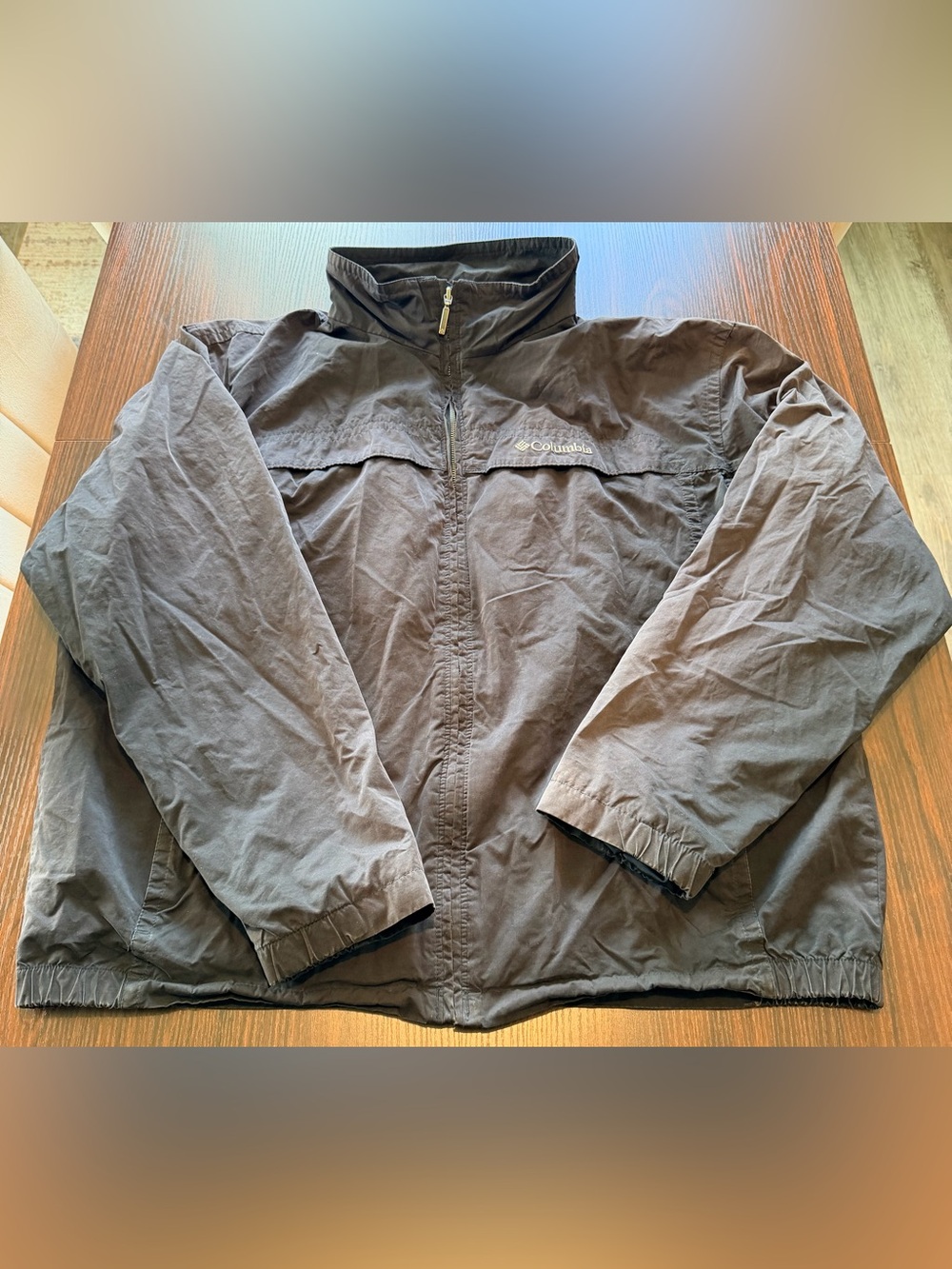 Columbia Sportswear Mens Charcoal Grey Full Zip Jacket Windbreaker Mesh Lined XL